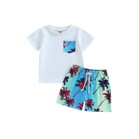 Toddler Baby Boy Shorts Outfits Summer Short Sleeve Beach Coconut Tree Printed Pocket T-Shirt Tops + Shorts 2Pcs Casual Clothes
Toddler Baby Boy Shorts Outfits Summer Short Sleeve Beach Coconut Tree Printed Pocket T-Shirt Tops + Shorts 2Pcs Casual Clothes