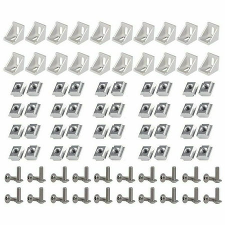 Suyin 2020 Series Aluminum Profile Connector Kit 20Pcs Corner Brackets 40Pcs M5