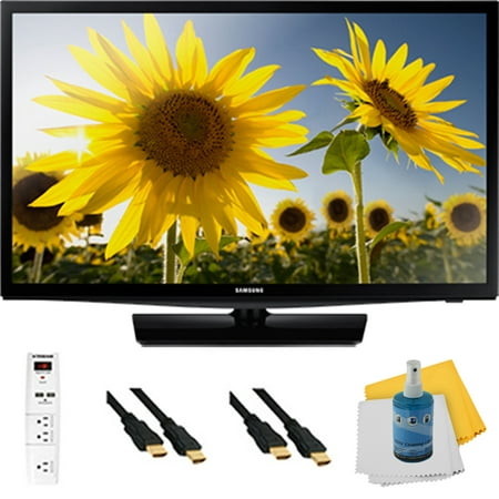UN24H4000 - 24-inch 720p HD Slim LED TV CMR 120 Plus Hook-Up Bundle. Bundle Includes TV, 3 Outlet Surge protector with 2 USB Ports, 2 -6 ft High Speed 3D Ready 1080p HDMI Cable, Performance TV/LCD Sc