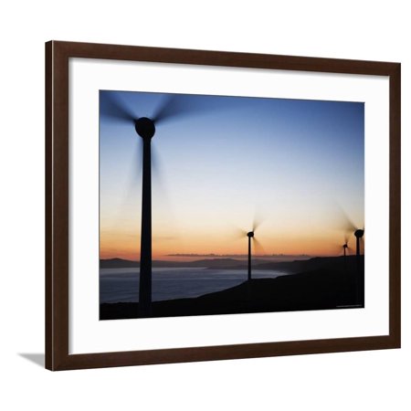 Albany Wind Farm at Sunset Framed Print Wall Art By Orien Harvey