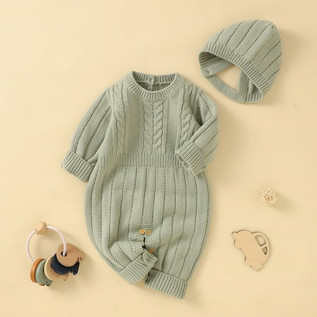 Hunpta Newborn Infant Boy Girl Solid Knitted Sweater Baby Jumpsuit Romper Cotton Caps Hat Outfits Sets Clothes
Hunpta Newborn Infant Boy Girl Solid Knitted Sweater Baby Jumpsuit Romper Cotton Caps Hat Outfits Sets Clothes