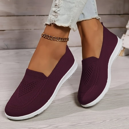 SoftWalk Womens Knitted Sneakers - Breathable Lightweight Soft Sole Low-top Slip-on Daily Walking Shoes for Comfortable Casual Wear - Perfect for Outdoor Activities
SoftWalk Womens Knitted Sneakers - Breathable Lightweight Soft Sole Low-top Slip-on Daily Walking Shoes for Comfortable Casual Wear - Perfect for Outdoor Activities