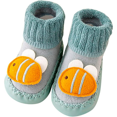 

QWZNDZGR Non-Skid Floor Slippers Toddlers Animal Rubber Sole Floor Slipper Rubber Sole First Walker Soft Cotton