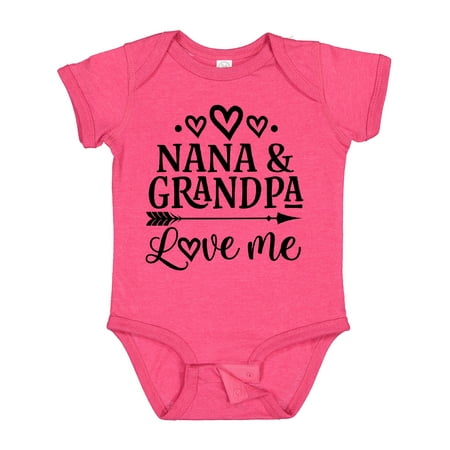 Inktastic Nana and Grandpa Love Me Gift Baby Girl Bodysuit