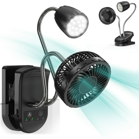 Panergy Clip-on Fan for Bed with LED Light 4000mAh Reading Light for Bed and Desk Rechargeable Battery Fan 3 Speeds and Brightness Adjustable Quiet and Versatile
Panergy Clip-on Fan for Bed with LED Light 4000mAh Reading Light for Bed and Desk Rechargeable Battery Fan 3 Speeds and Brightness Adjustable Quiet and Versatile