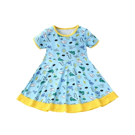 Baby Girls Dress Short Sleeve Dinosaur Princess Toddler Cute Cartoon Soft Trendy Spring Summer Casual Gifts To Child Girls Clothes
Baby Girls Dress Short Sleeve Dinosaur Princess Toddler Cute Cartoon Soft Trendy Spring Summer Casual Gifts To Child Girls Clothes