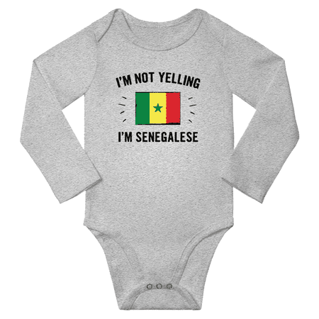 I m Not Yelling I m Senegalese! Baby Long Sleeve Bodysuits Unisex Gifts (Gray 18 Months)
I m Not Yelling I m Senegalese! Baby Long Sleeve Bodysuits Unisex Gifts (Gray 18 Months)