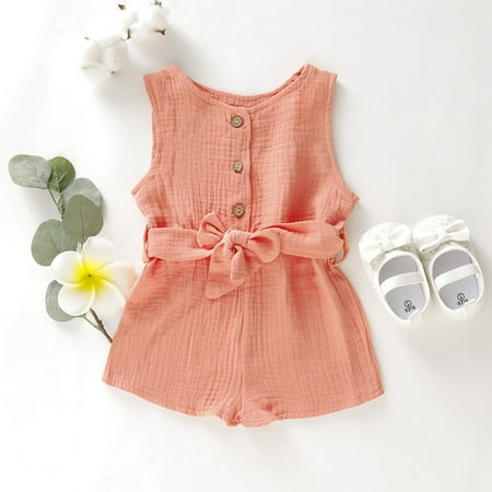 Esho Baby Girls One-piece Rompers Infants Sleeveless Bodysuits Jumpsuit Summer Clothes 0-18 Months
Esho Baby Girls One-piece Rompers Infants Sleeveless Bodysuits Jumpsuit Summer Clothes 0-18 Months
