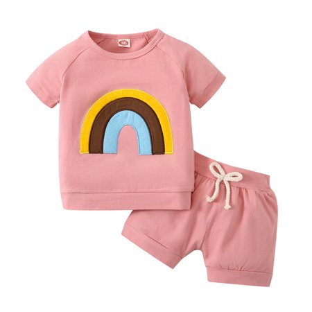 TAIAOJING Baby Girl Clothes Kids s Rainbow Print Short Sleeve O Neck Casual Tops+Solid Color Shorts 2PCS Summer Set Fall Outfits 2-3 Years 
TAIAOJING Baby Girl Clothes Kids s Rainbow Print Short Sleeve O Neck Casual Tops+Solid Color Shorts 2PCS Summer Set Fall Outfits 2-3 Years