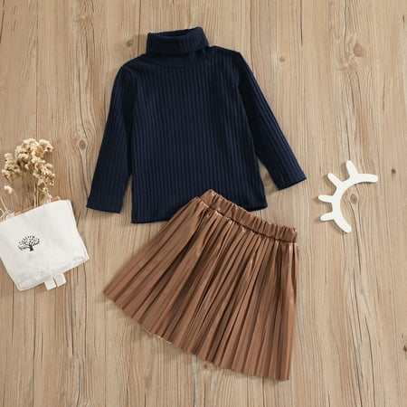 ZMHEGW Toddler Fall Outfits Kids Baby Girls Autumn Winter Ribbed Cotton Long Sleeve High Collar Tops Skirts Set Clothes Outfits Set
ZMHEGW Toddler Fall Outfits Kids Baby Girls Autumn Winter Ribbed Cotton Long Sleeve High Collar Tops Skirts Set Clothes Outfits Set