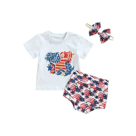 aturustex 4th of July Baby Girl Outfits Set Infant Star Stripe Pattern T-shirt Tops Elastic Waist Drawstring Shorts Headband Independence Day
aturustex 4th of July Baby Girl Outfits Set Infant Star Stripe Pattern T-shirt Tops Elastic Waist Drawstring Shorts Headband Independence Day