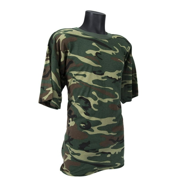 Mens T-Shirt Woodland Camo