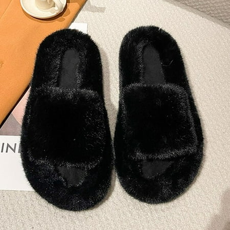 CoCopeanut Winter House Women Fur Slippers Fashion Cross Band Warm Plush Ladies Fluffy Shoes Cozy Open Toe Indoor Fuzzy Slides For Girls
CoCopeanut Winter House Women Fur Slippers Fashion Cross Band Warm Plush Ladies Fluffy Shoes Cozy Open Toe Indoor Fuzzy Slides For Girls