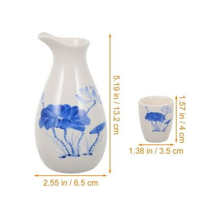 1 Set Sake Pot Cups Flagon Ceramics Sake Pot Wine Container Home Drinkware