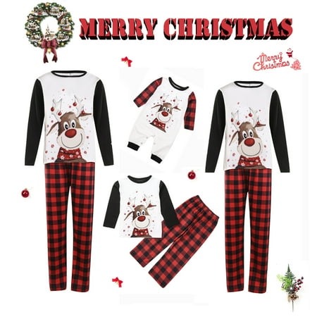 Family Matching Christmas Pajamas Set Elk Print Tops+Plaid Pants Holiday Loungewear Sleepwear Pjs Set for Adult Kids Baby
Family Matching Christmas Pajamas Set Elk Print Tops+Plaid Pants Holiday Loungewear Sleepwear Pjs Set for Adult Kids Baby