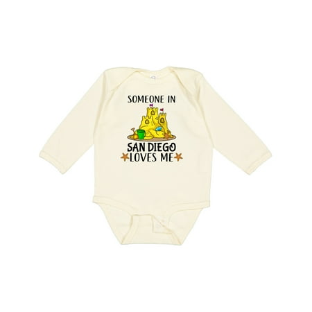 Inktastic Someone in San Diego Loves Me Gift Baby Boy or Baby Girl Long Sleeve Bodysuit