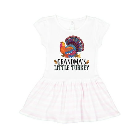 Inktastic Grandma Little Turkey Thanksgiving Gift Toddler Girl Dress