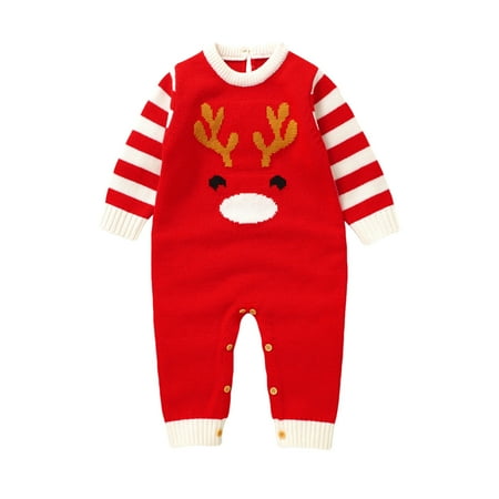 Baby Boys Girls Christmas Knit Romper Sweater Deer Long Sleeve Striped Jumpsuit Warm Winter Clothes Long Sleeve Onesies Boy Baby Girl Halloween Clothes Baby Clothes For Girls 12-18 Months
Baby Boys Girls Christmas Knit Romper Sweater Deer Long Sleeve Striped Jumpsuit Warm Winter Clothes Long Sleeve Onesies Boy Baby Girl Halloween Clothes Baby Clothes For Girls 12-18 Months