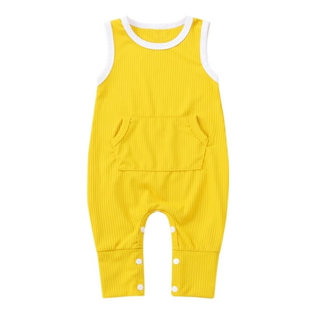 TUOBARR Summer Savings Clearance 2023! Rompers for Girls Newborn Baby Girls Boys Sleeveless Ribbed Solid Color Knit Jumpsuit Clothing Gold 0-3 Months
TUOBARR Summer Savings Clearance 2023! Rompers for Girls Newborn Baby Girls Boys Sleeveless Ribbed Solid Color Knit Jumpsuit Clothing Gold 0-3 Months