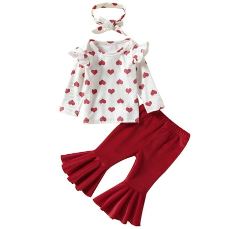 TAIAOJING Baby Girl Clothes Toddler Long Sleeve Love Print Ribbed Tops Pants Headbands 3PCS Set Fall Outfits 3-4 Years
TAIAOJING Baby Girl Clothes Toddler Long Sleeve Love Print Ribbed Tops Pants Headbands 3PCS Set Fall Outfits 3-4 Years