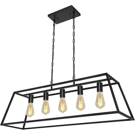 Black Modern Kitchen Island Lighting Farmhouse Chandelier Industrial Ceiling Light Fixtures for Kitchen Dining Room Living Room Bar Foyer (5-Light)
Black Modern Kitchen Island Lighting Farmhouse Chandelier Industrial Ceiling Light Fixtures for Kitchen Dining Room Living Room Bar Foyer (5-Light)