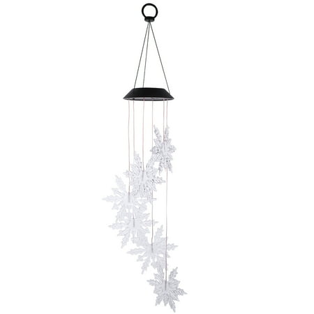 1pc Creative Solar Lights Wind Bell Light Wind Chime Light Snowflake LED Lamp