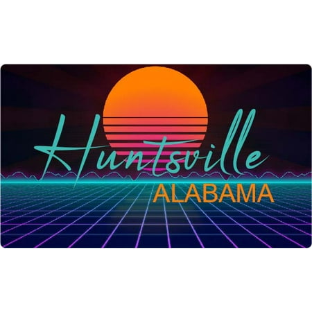Huntsville Alabama 4 X 2.25-Inch Fridge Magnet Retro Neon Design