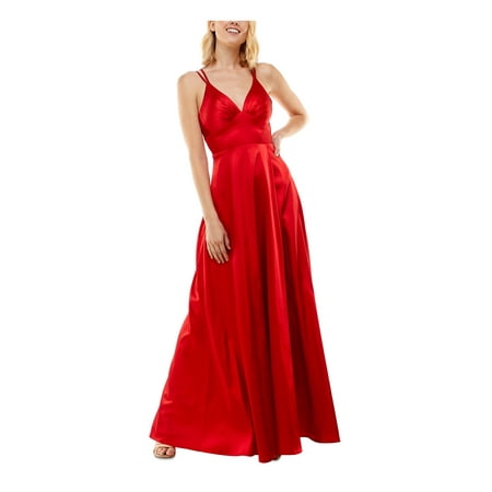CRYSTAL DOLLS Womens Red Slitted Zippered Crisscross Strappy Back Spaghetti Strap V Neck Full-Length Evening Gown Dress Juniors 15
CRYSTAL DOLLS Womens Red Slitted Zippered Crisscross Strappy Back Spaghetti Strap V Neck Full-Length Evening Gown Dress Juniors 15
