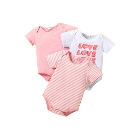 Kiapeise 3Pcs Newborn Baby Boys Girls Romper Outfits Short Sleeve Printed Round Neck Bodysuit Casual Playsuit
Kiapeise 3Pcs Newborn Baby Boys Girls Romper Outfits Short Sleeve Printed Round Neck Bodysuit Casual Playsuit