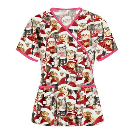 Womens Colorful Stretch Nursing Workwear Love Heart Print Scrub Tops Animal Printed Pattern Cartoon Working Uniform
Womens Colorful Stretch Nursing Workwear Love Heart Print Scrub Tops Animal Printed Pattern Cartoon Working Uniform