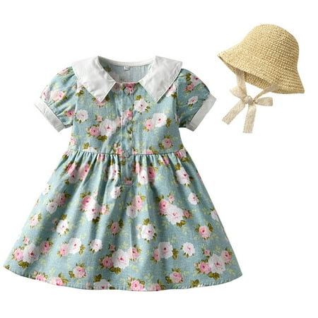Kids Toddler Infant Baby Girls Spring Summer Floral Cotton Short Sleeve Casual Princess Dress Hat Clothes Baby Outwear
Kids Toddler Infant Baby Girls Spring Summer Floral Cotton Short Sleeve Casual Princess Dress Hat Clothes Baby Outwear