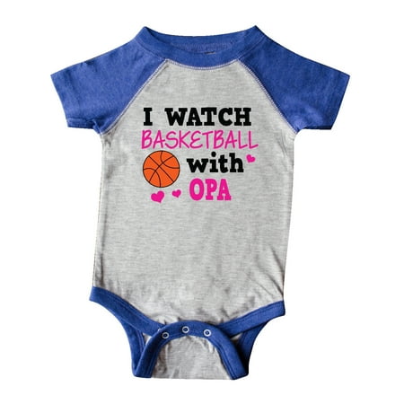 Inktastic I Watch Basketball with Opa Gift Baby Girl Bodysuit