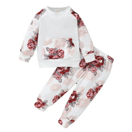 KIMI BEAR Newborn Girls Outfits 9 Months Newborn Girls Autumn Winter Outfits 12 Months Newborn Girls Sweet Flower Print Round Neck Long Sleeve Hoodie + Pants 2PCs Set White
KIMI BEAR Newborn Girls Outfits 9 Months Newborn Girls Autumn Winter Outfits 12 Months Newborn Girls Sweet Flower Print Round Neck Long Sleeve Hoodie + Pants 2PCs Set White