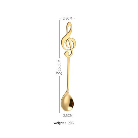 1pcs Music Golden Teaspoons for Coffee Long Teaspoon Shovel Stainless Steel Teaspoon Tableware Kitchen Dining Bar Home Garden
1pcs Music Golden Teaspoons for Coffee Long Teaspoon Shovel Stainless Steel Teaspoon Tableware Kitchen Dining Bar Home Garden