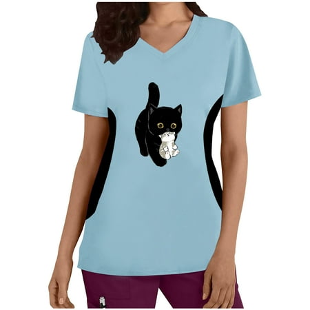 kakina CMSX Womens Tops Sexy Plus Size Fashion Print V--Neck Short Sleeve Patchwork T-Shirt Printing Loose Tops Blouses Dressy Plus Light Blue XL
kakina CMSX Womens Tops Sexy Plus Size Fashion Print V--Neck Short Sleeve Patchwork T-Shirt Printing Loose Tops Blouses Dressy Plus Light Blue XL