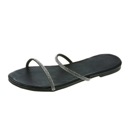 Women S Sandals Ladies Summer Fashion Plus Size one-Line Rhinestone Casual Flat Sandals
Women S Sandals Ladies Summer Fashion Plus Size one-Line Rhinestone Casual Flat Sandals