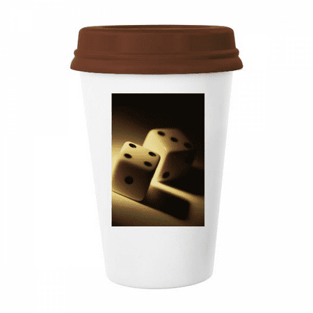 Dice Gambling Points Photo Mug Coffee Drinking Glass Pottery Cerac Cup Lid