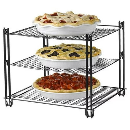Nifty Solutions 3-Tier Cooling Rack – Non-Stick Wire Mesh Design Black