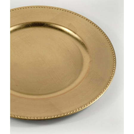 Gold Chargers with Beaded Edge 13 inch (Set of 6)