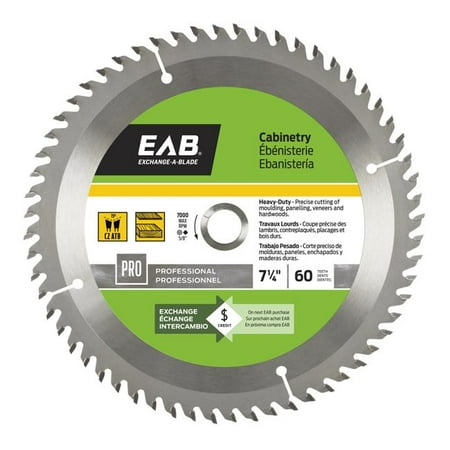 Exchange-A-Blade 1013362 7.25 in. x 60 Teeth Finishing Cabinetry Professional Recyclable Exchangeable Saw Blade