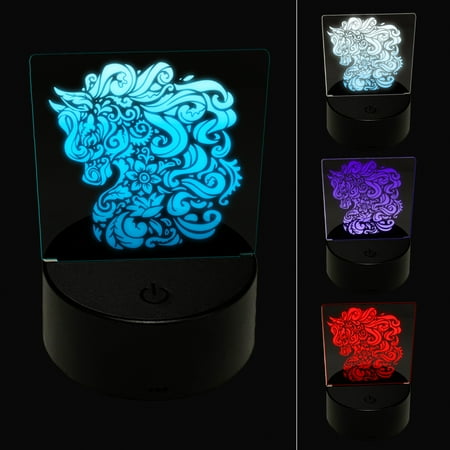 Floral Horse with Flowing Mane Swirls LED Night Light Sign 3D Illusion Desk Nightstand Lamp
Floral Horse with Flowing Mane Swirls LED Night Light Sign 3D Illusion Desk Nightstand Lamp
