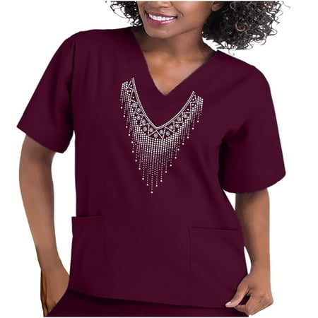 Workout Tops for Women Going Out Tops for Women Women s Short Sleeve Rhinestone Protective Clothing V-neck Casual Plain Color Tops Western Shirts for Women Clearance Workout Shirts for Women
Workout Tops for Women Going Out Tops for Women Women s Short Sleeve Rhinestone Protective Clothing V-neck Casual Plain Color Tops Western Shirts for Women Clearance Workout Shirts for Women