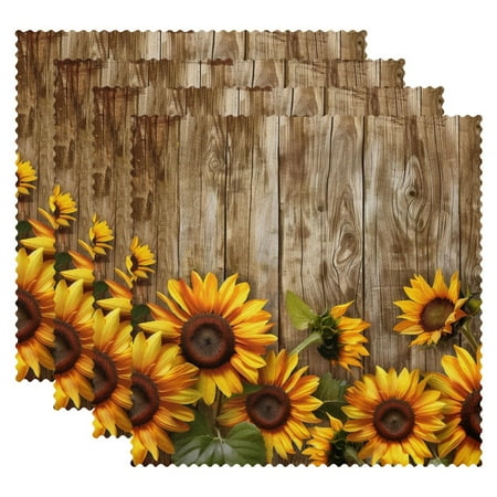 Placemats Set of 1 Table Placemats for Home Holiday Party Wooden Sunflowers Retro Art
Placemats Set of 1 Table Placemats for Home Holiday Party Wooden Sunflowers Retro Art