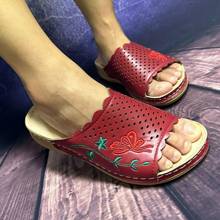 Aufmer Shoes Women Sandals Clearance Ladies Casual Thick Sole Hollowed Out Comfortable Slippers Embroidered Sandals
Aufmer Shoes Women Sandals Clearance Ladies Casual Thick Sole Hollowed Out Comfortable Slippers Embroidered Sandals