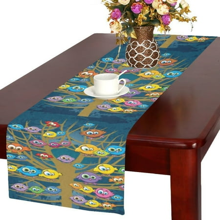 MYPOP New Colored Funny Birds Sitting on a Tree Cotton Linen Table Runner 14x72 inches
MYPOP New Colored Funny Birds Sitting on a Tree Cotton Linen Table Runner 14x72 inches