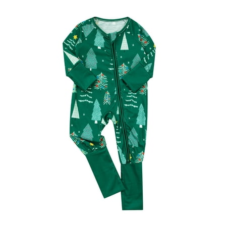 Pybcvrrd Family Matching Clothes Christmas Sleepwear Christmas Tree Print Long-Sleeved Tops Trousers