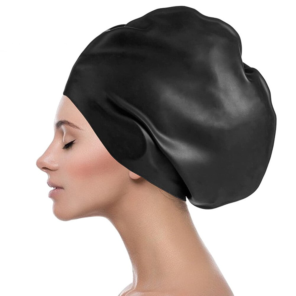 Zjrui Large Swimming Cap For Long Hair Waterproof Silicone Swimming