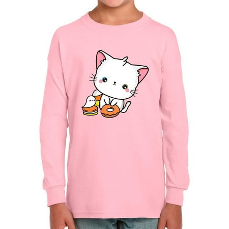 Cute Vampire Kitten W Donut Long Sleeve Toddler -Image by Shutterstock 2 Toddler