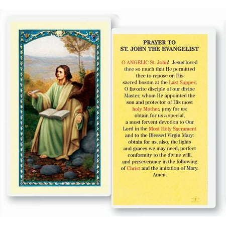 

Saint John the Evangelist Laminated Catholic Prayer Holy Card with Prayer on Back Pack of 25