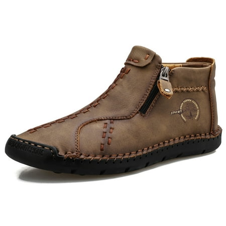 Mens Ankle Boots Leather Casual Loafers Shoes Side Zipper Boots Hand Stitching
Mens Ankle Boots Leather Casual Loafers Shoes Side Zipper Boots Hand Stitching